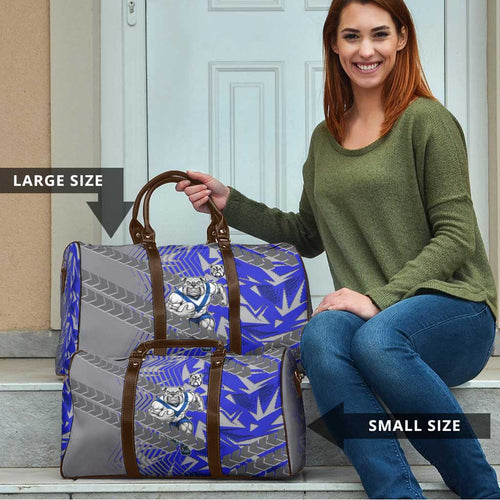 Canterbury Bankstown Bulldogs Rugby Travel Bag Fierce Mascot Geometric Tribal Art