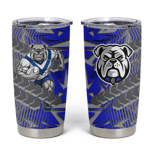 Canterbury Bankstown Bulldogs Rugby Tumbler Cup Fierce Mascot Geometric Tribal Art