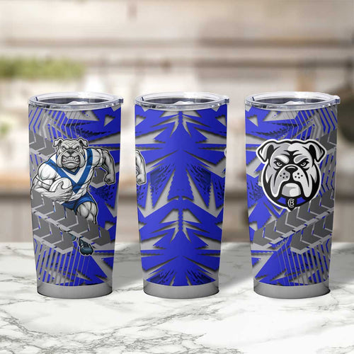 Canterbury Bankstown Bulldogs Rugby Tumbler Cup Fierce Mascot Geometric Tribal Art