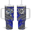 Canterbury Bankstown Bulldogs Rugby Tumbler With Handle Fierce Mascot Geometric Tribal Art