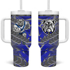 Canterbury Bankstown Bulldogs Rugby Tumbler With Handle Fierce Mascot Geometric Tribal Art