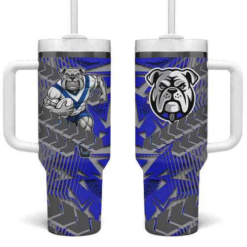 Canterbury Bankstown Bulldogs Rugby Tumbler With Handle Fierce Mascot Geometric Tribal Art