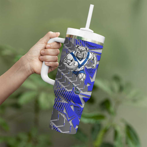 Canterbury Bankstown Bulldogs Rugby Tumbler With Handle Fierce Mascot Geometric Tribal Art