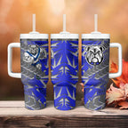 Canterbury Bankstown Bulldogs Rugby Tumbler With Handle Fierce Mascot Geometric Tribal Art