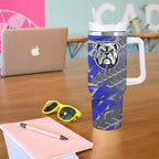 Canterbury Bankstown Bulldogs Rugby Tumbler With Handle Fierce Mascot Geometric Tribal Art