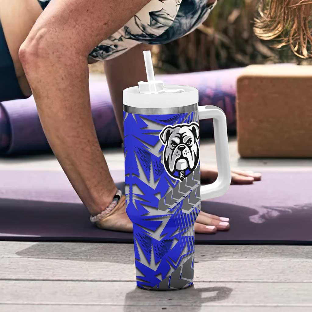 Canterbury Bankstown Bulldogs Rugby Tumbler With Handle Fierce Mascot Geometric Tribal Art