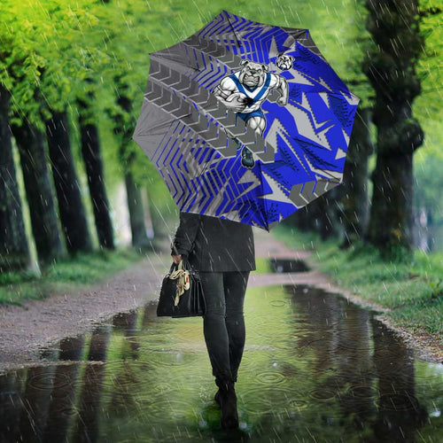 Canterbury Bankstown Bulldogs Rugby Umbrella Fierce Mascot Geometric Tribal Art