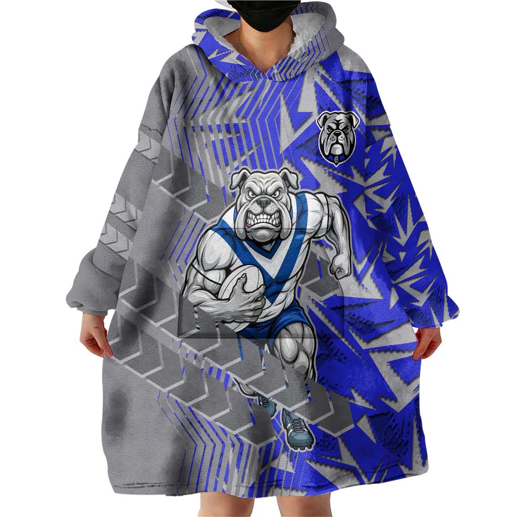 Canterbury Bankstown Bulldogs Rugby Wearable Blanket Hoodie Fierce Mascot Geometric Tribal Art