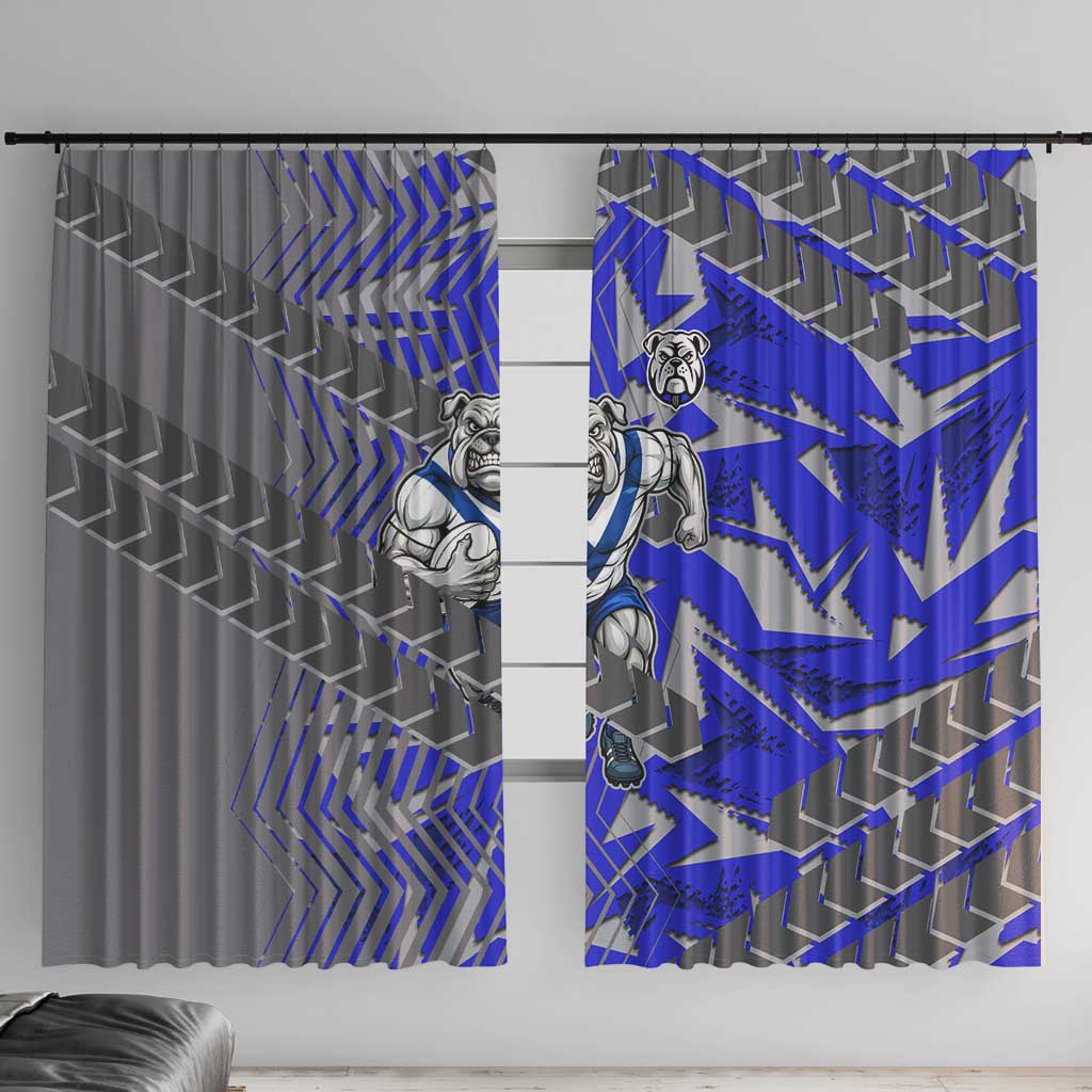 Canterbury Bankstown Bulldogs Rugby Window Curtain Fierce Mascot Geometric Tribal Art