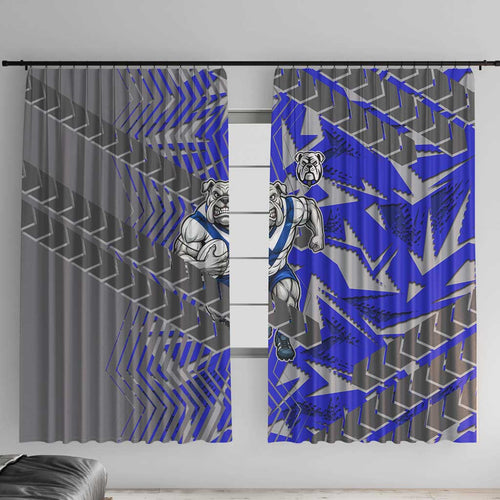 Canterbury Bankstown Bulldogs Rugby Window Curtain Fierce Mascot Geometric Tribal Art