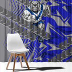Canterbury Bankstown Bulldogs Rugby Window Curtain Fierce Mascot Geometric Tribal Art