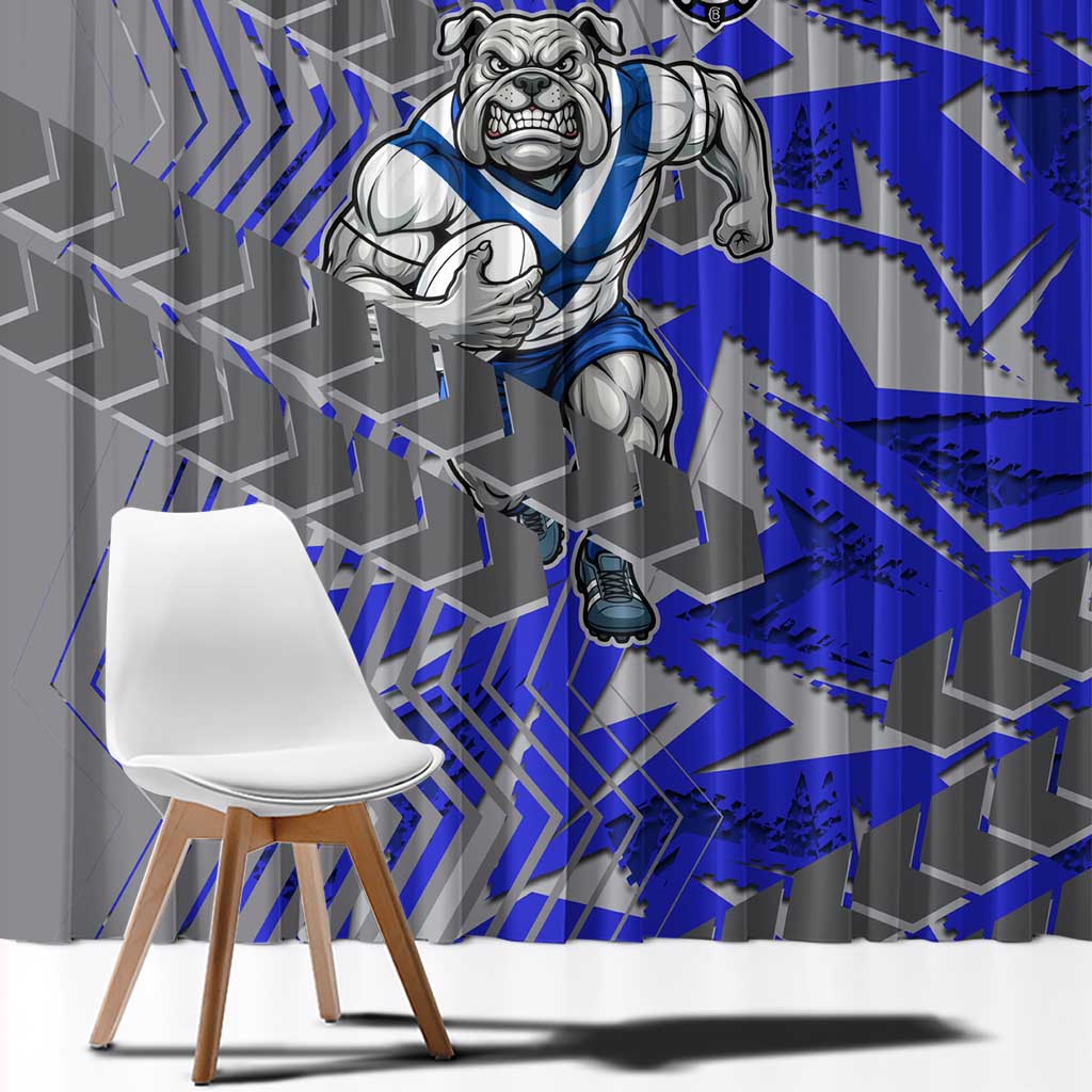 Canterbury Bankstown Bulldogs Rugby Window Curtain Fierce Mascot Geometric Tribal Art