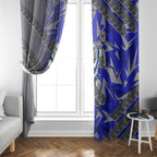 Canterbury Bankstown Bulldogs Rugby Window Curtain Fierce Mascot Geometric Tribal Art