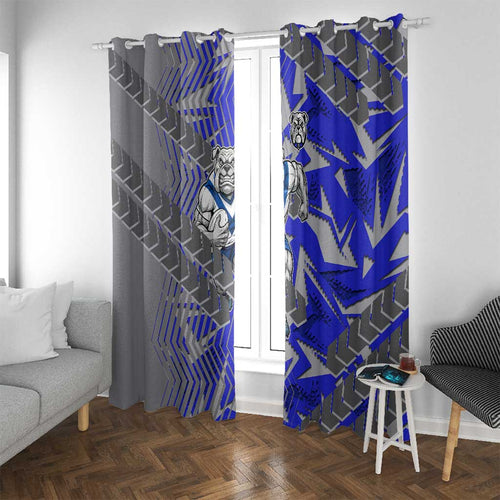 Canterbury Bankstown Bulldogs Rugby Window Curtain Fierce Mascot Geometric Tribal Art