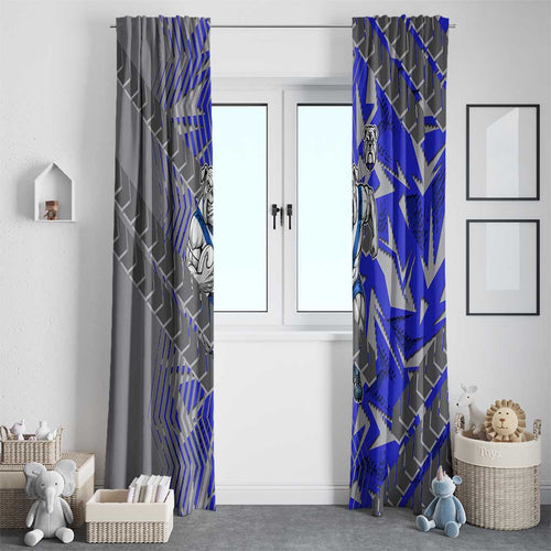 Canterbury Bankstown Bulldogs Rugby Window Curtain Fierce Mascot Geometric Tribal Art