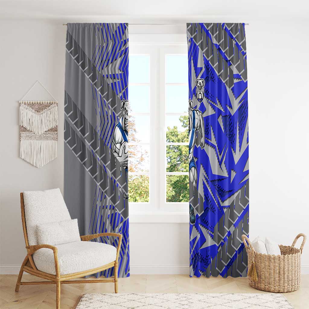 Canterbury Bankstown Bulldogs Rugby Window Curtain Fierce Mascot Geometric Tribal Art