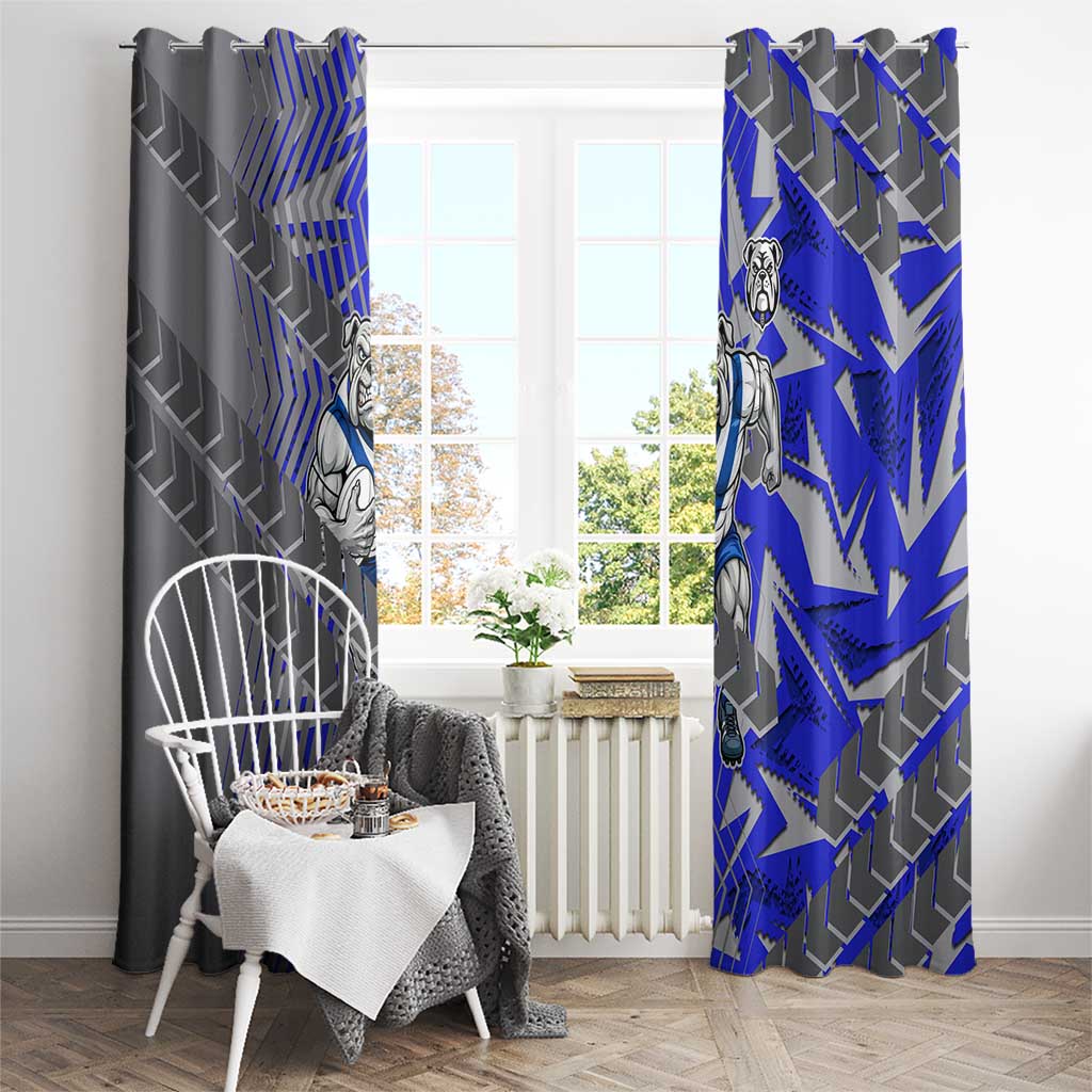 Canterbury Bankstown Bulldogs Rugby Window Curtain Fierce Mascot Geometric Tribal Art