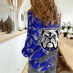 Canterbury Bankstown Bulldogs Rugby Women Casual Shirt Fierce Mascot Geometric Tribal Art