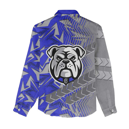 Canterbury Bankstown Bulldogs Rugby Women Casual Shirt Fierce Mascot Geometric Tribal Art