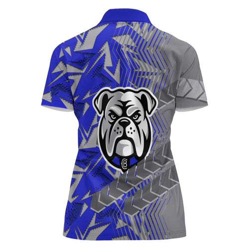 Canterbury Bankstown Bulldogs Rugby Women Polo Shirt Fierce Mascot Geometric Tribal Art