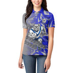 Canterbury Bankstown Bulldogs Rugby Women Polo Shirt Fierce Mascot Geometric Tribal Art