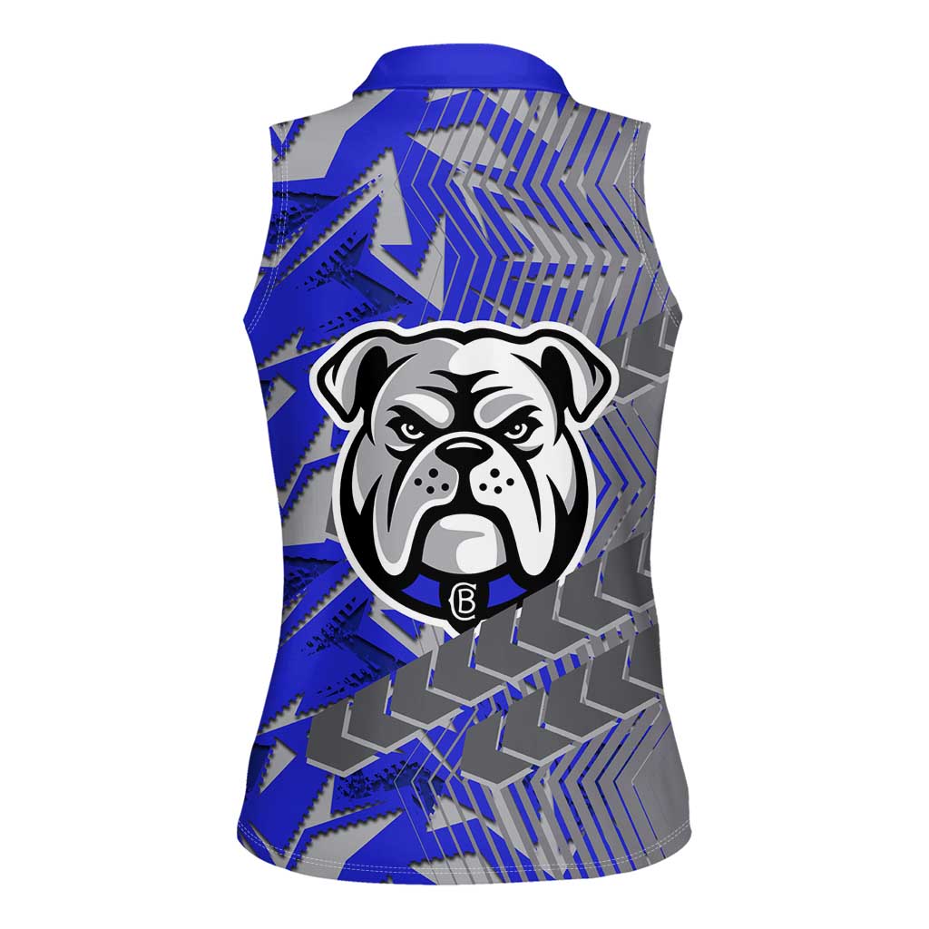 Canterbury Bankstown Bulldogs Rugby Women Sleeveless Polo Shirt Fierce Mascot Geometric Tribal Art