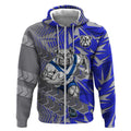 Canterbury Bankstown Bulldogs Rugby Zip Hoodie Fierce Mascot Geometric Tribal Art