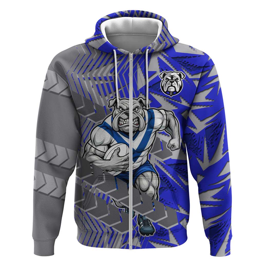Canterbury Bankstown Bulldogs Rugby Zip Hoodie Fierce Mascot Geometric Tribal Art
