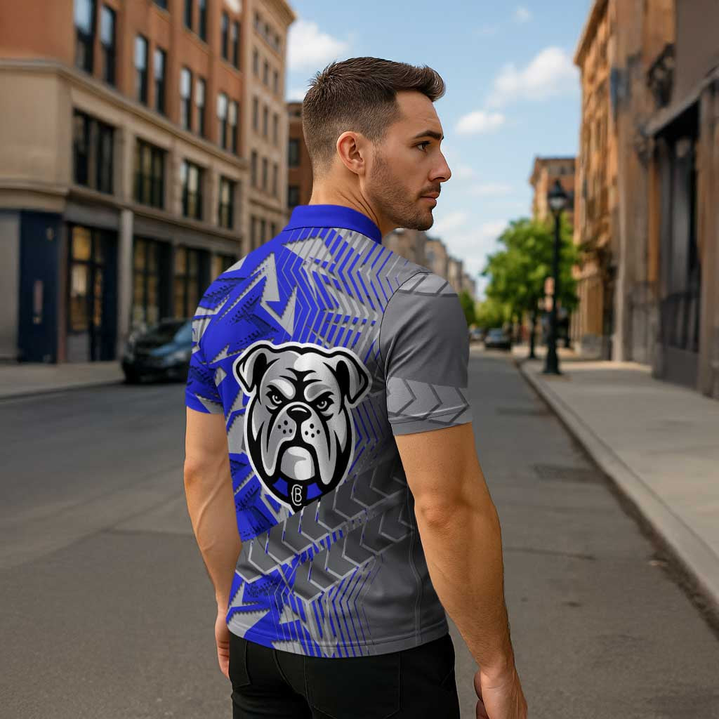 Canterbury Bankstown Bulldogs Rugby Zipper Polo Shirt Fierce Mascot Geometric Tribal Art