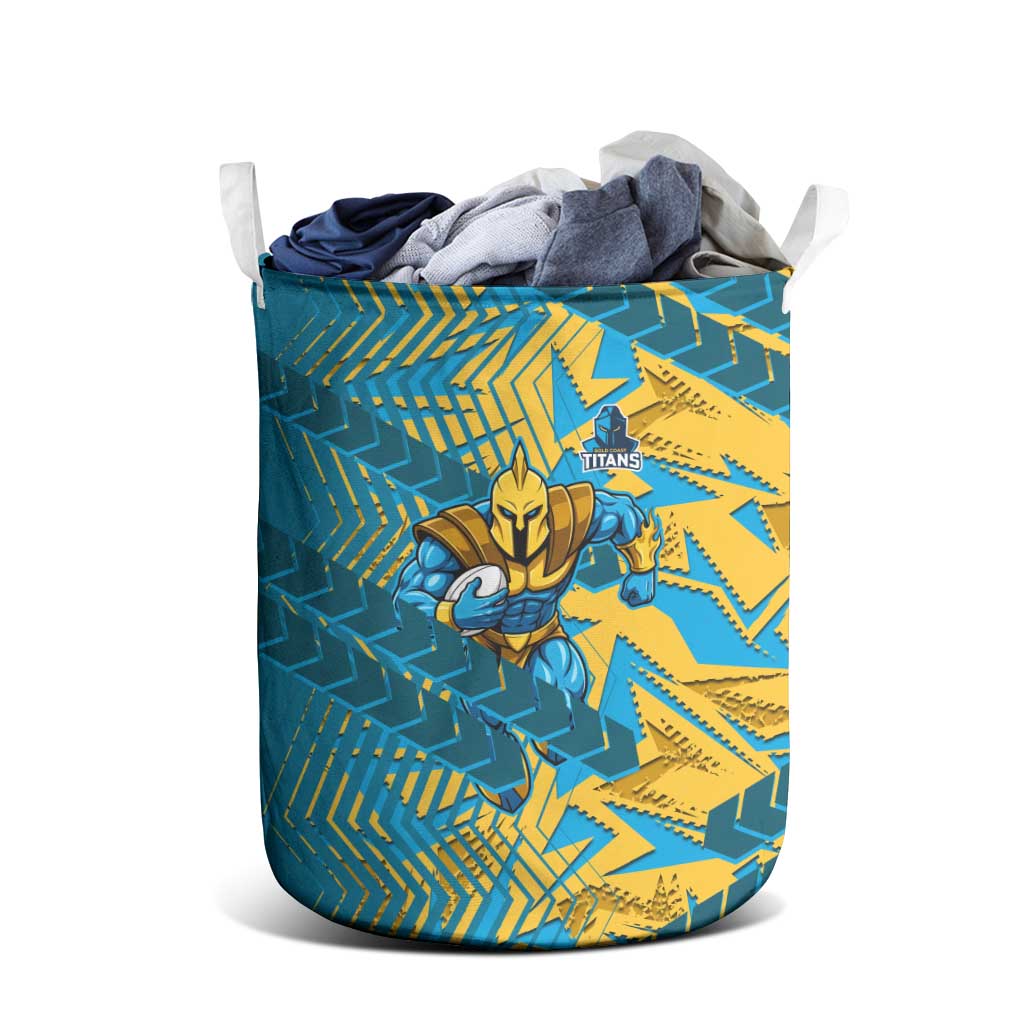 Gold Coast Titans Rugby Laundry Basket Fierce Mascot Geometric Tribal Art