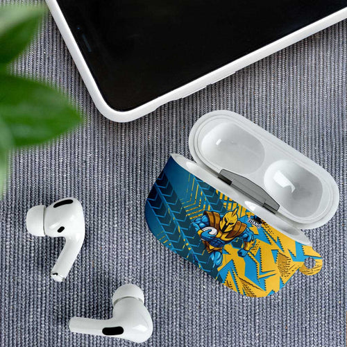 Gold Coast Titans Rugby AirPods Case Fierce Mascot Geometric Tribal Art