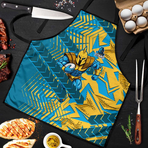 Gold Coast Titans Rugby Apron Fierce Mascot Geometric Tribal Art