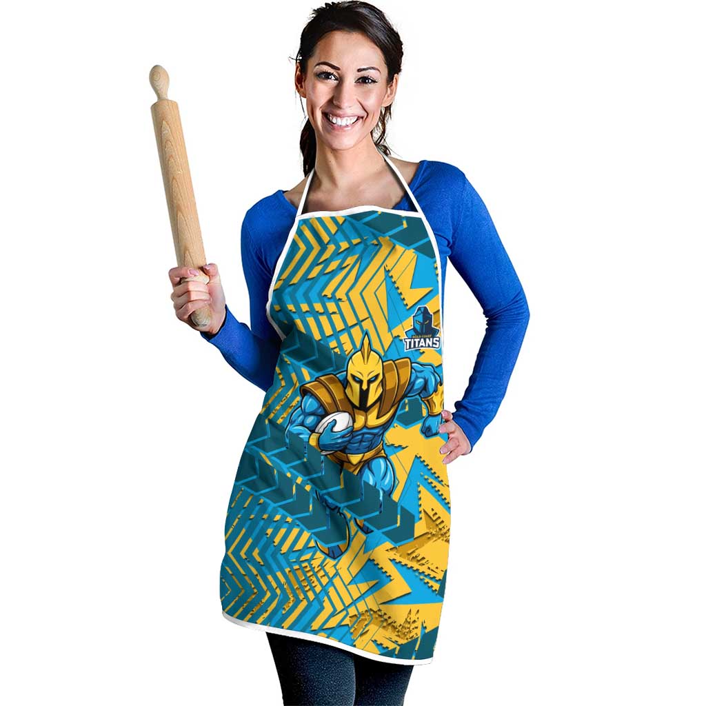 Gold Coast Titans Rugby Apron Fierce Mascot Geometric Tribal Art