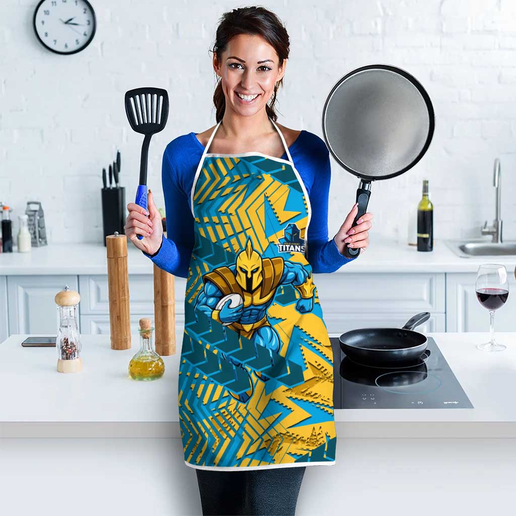 Gold Coast Titans Rugby Apron Fierce Mascot Geometric Tribal Art