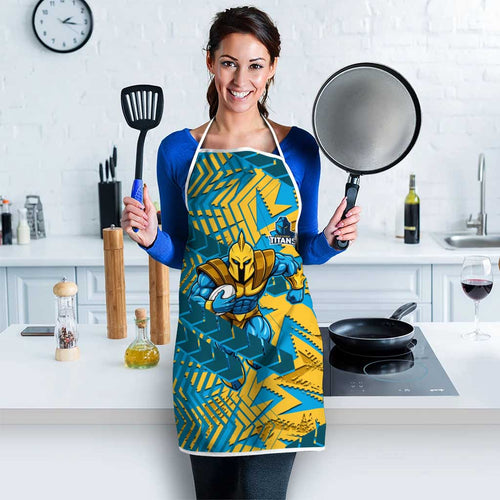 Gold Coast Titans Rugby Apron Fierce Mascot Geometric Tribal Art