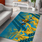 Gold Coast Titans Rugby Area Rug Fierce Mascot Geometric Tribal Art