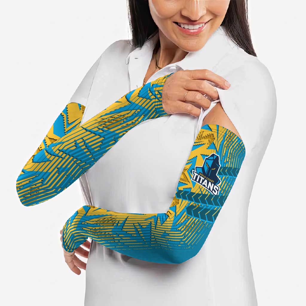 Gold Coast Titans Rugby Arm Sleeves Fierce Mascot Geometric Tribal Art