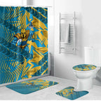 Gold Coast Titans Rugby Bathroom Set Fierce Mascot Geometric Tribal Art