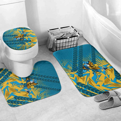 Gold Coast Titans Rugby Bathroom Set Fierce Mascot Geometric Tribal Art