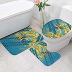Gold Coast Titans Rugby Bathroom Set Fierce Mascot Geometric Tribal Art