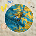Gold Coast Titans Rugby Beach Blanket Fierce Mascot Geometric Tribal Art