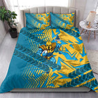 Gold Coast Titans Rugby Bedding Set Fierce Mascot Geometric Tribal Art