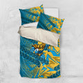 Gold Coast Titans Rugby Bedding Set Fierce Mascot Geometric Tribal Art
