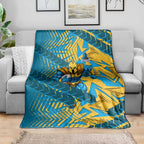 Gold Coast Titans Rugby Blanket Fierce Mascot Geometric Tribal Art