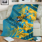 Gold Coast Titans Rugby Blanket Fierce Mascot Geometric Tribal Art