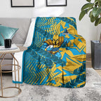 Gold Coast Titans Rugby Blanket Fierce Mascot Geometric Tribal Art