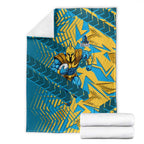 Gold Coast Titans Rugby Blanket Fierce Mascot Geometric Tribal Art