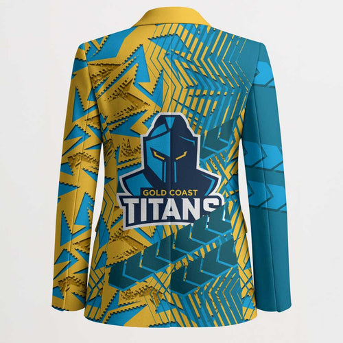 Gold Coast Titans Rugby Blazer Fierce Mascot Geometric Tribal Art