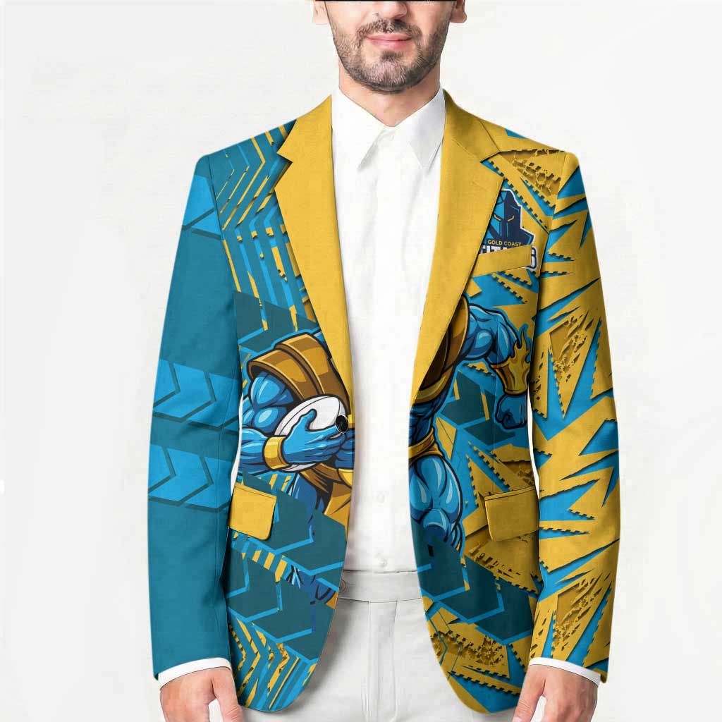 Gold Coast Titans Rugby Blazer Fierce Mascot Geometric Tribal Art