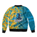 Gold Coast Titans Rugby Bomber Jacket Fierce Mascot Geometric Tribal Art